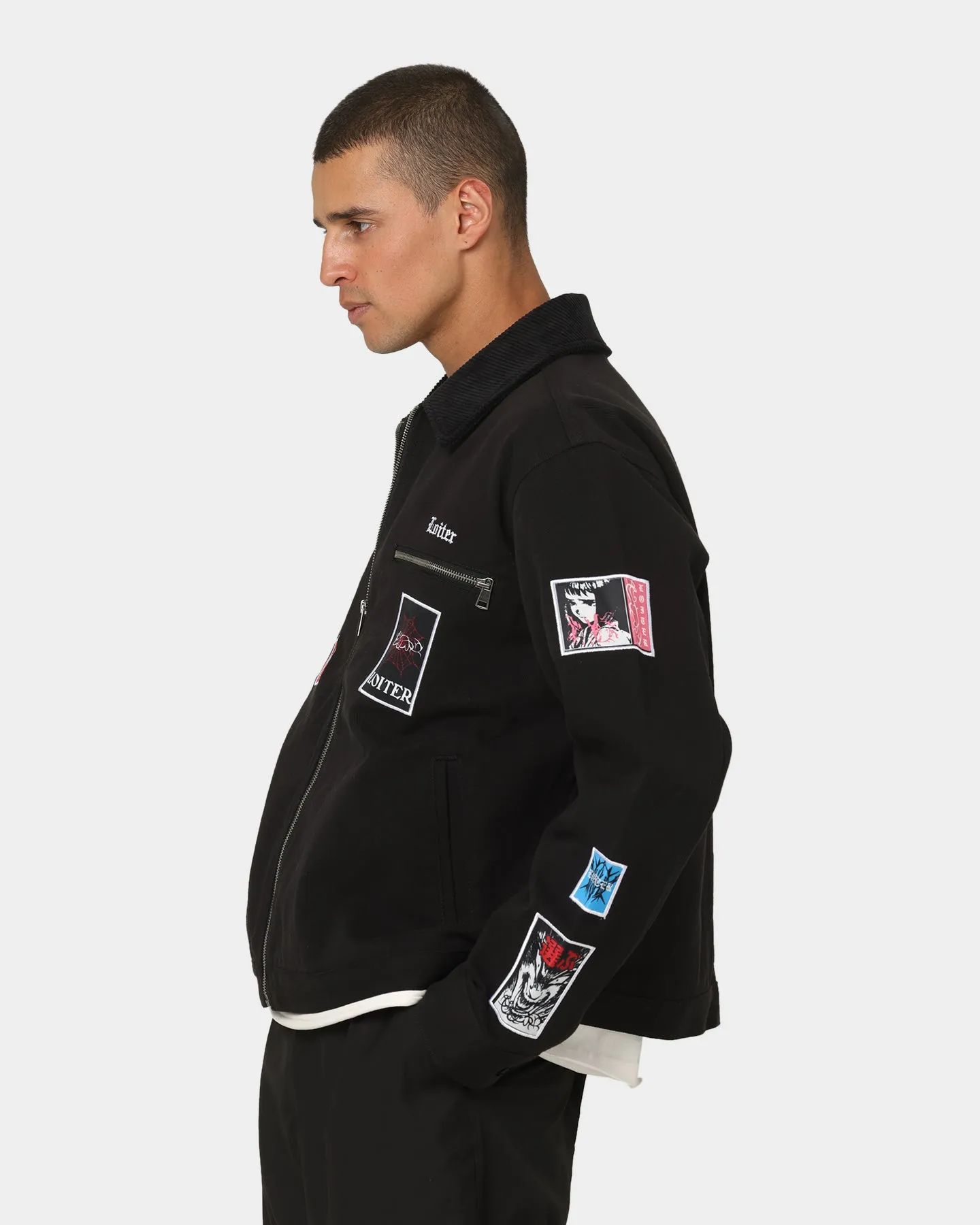 Loiter Patchwork Jacket Black