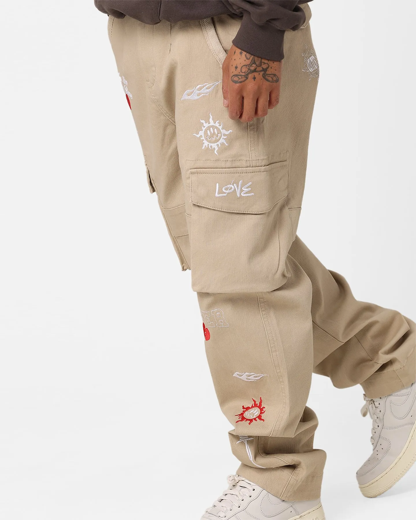 Loiter Sketch Cargo Pants Off White