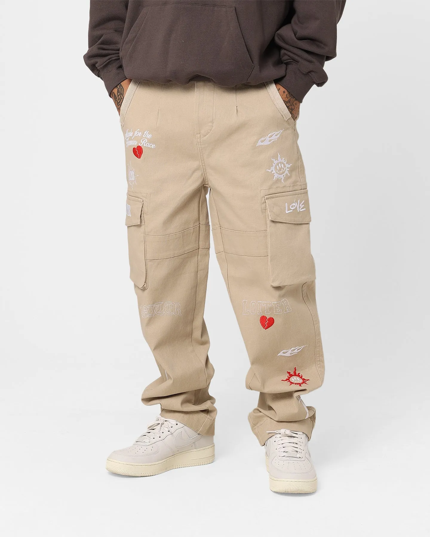 Loiter Sketch Cargo Pants Off White