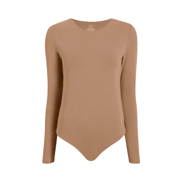 Long Sleeve Crewneck Bodysuit | Cinnamon