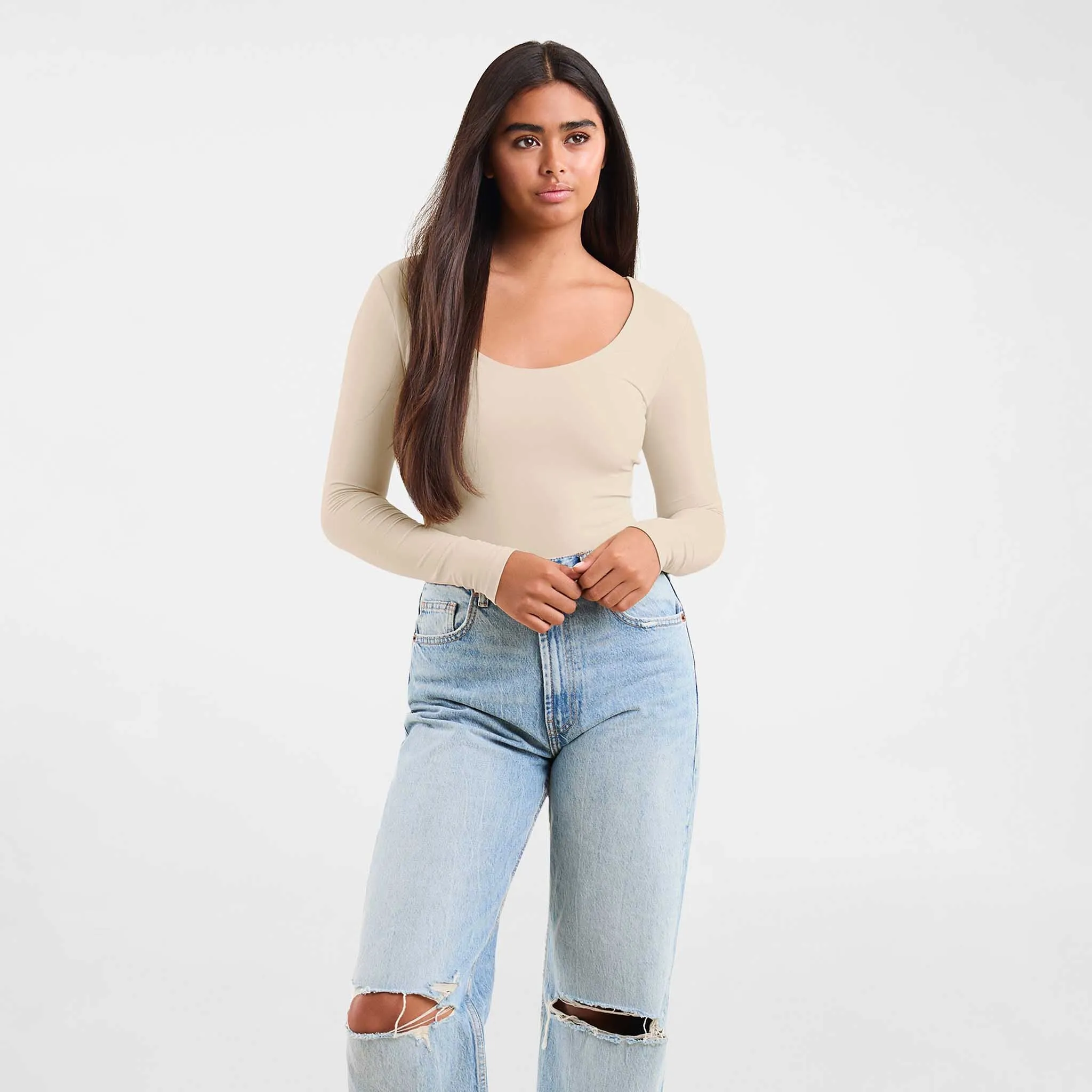 Long Sleeve Scoop Neck Bodysuit