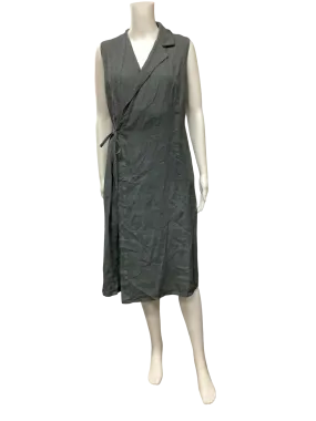 Lotus Eaters Dress Sleeveless Linen Midi Length Grey W/Tags Size XS