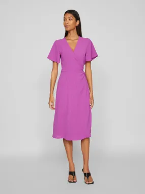 Lovie Wrap Midi Dress (Cattleya Orchid)