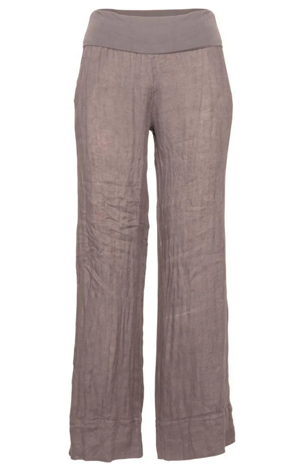 M Made in Italy - Women's High Waist Woven Pants Plus Size