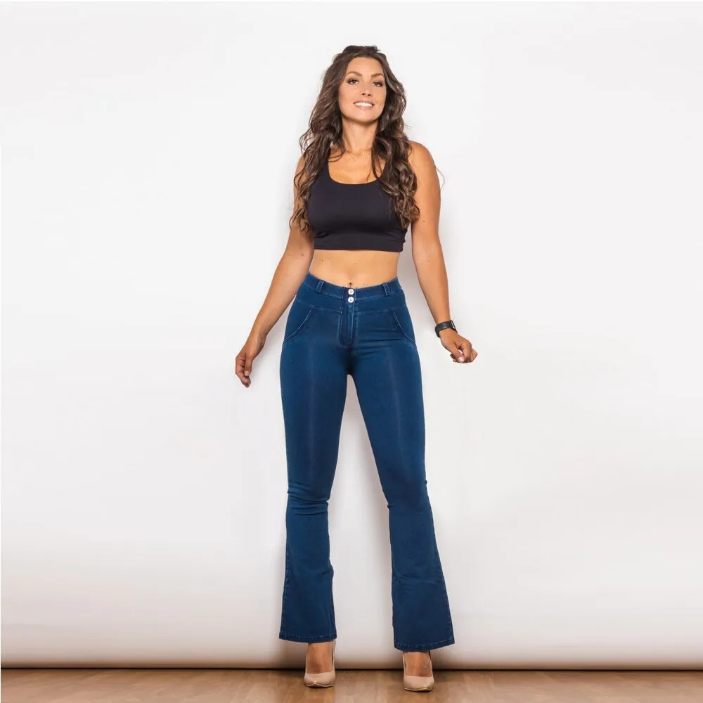 Melody Shaping Pant Mid Waist  Dark blue denim - Bootleg (Flare)