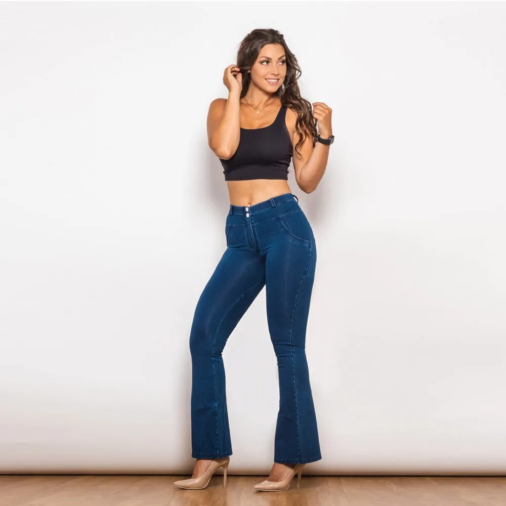 Melody Shaping Pant Mid Waist  Dark blue denim - Bootleg (Flare)