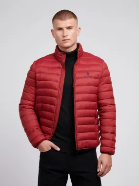 Mens Lightweight Bound Quilted Jacket in Tibetan Red