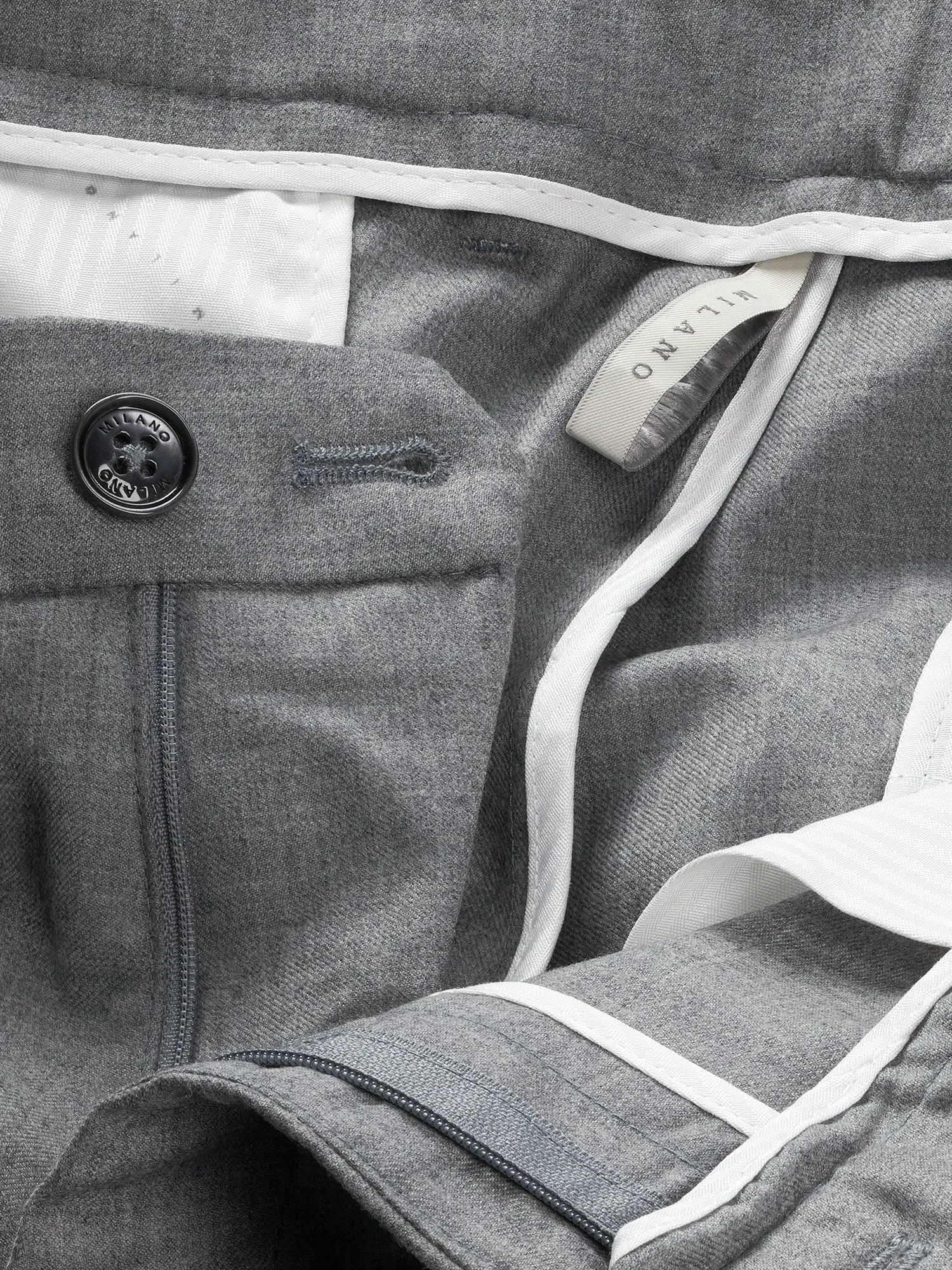 Mersino Grey Luxury Wool Trousers - Woven in Italy