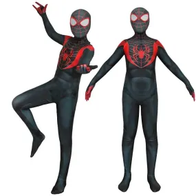 Miles Morales Costume Halloween Kids Ultimate Spider-Man Zentai Bodysuit Cosplay Suit