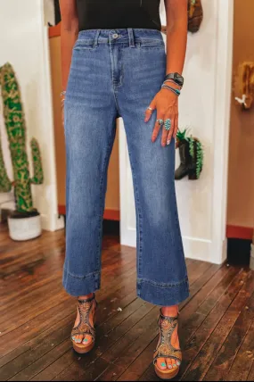 Mineral Wash High Waist Cropped Jeans