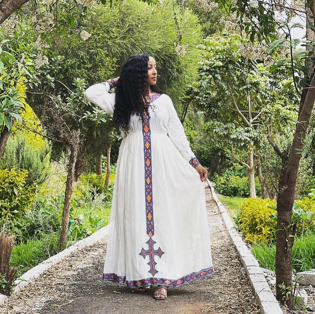 Modern Simplicity Cultural Habesha Dress Elegant Habesha Kemis