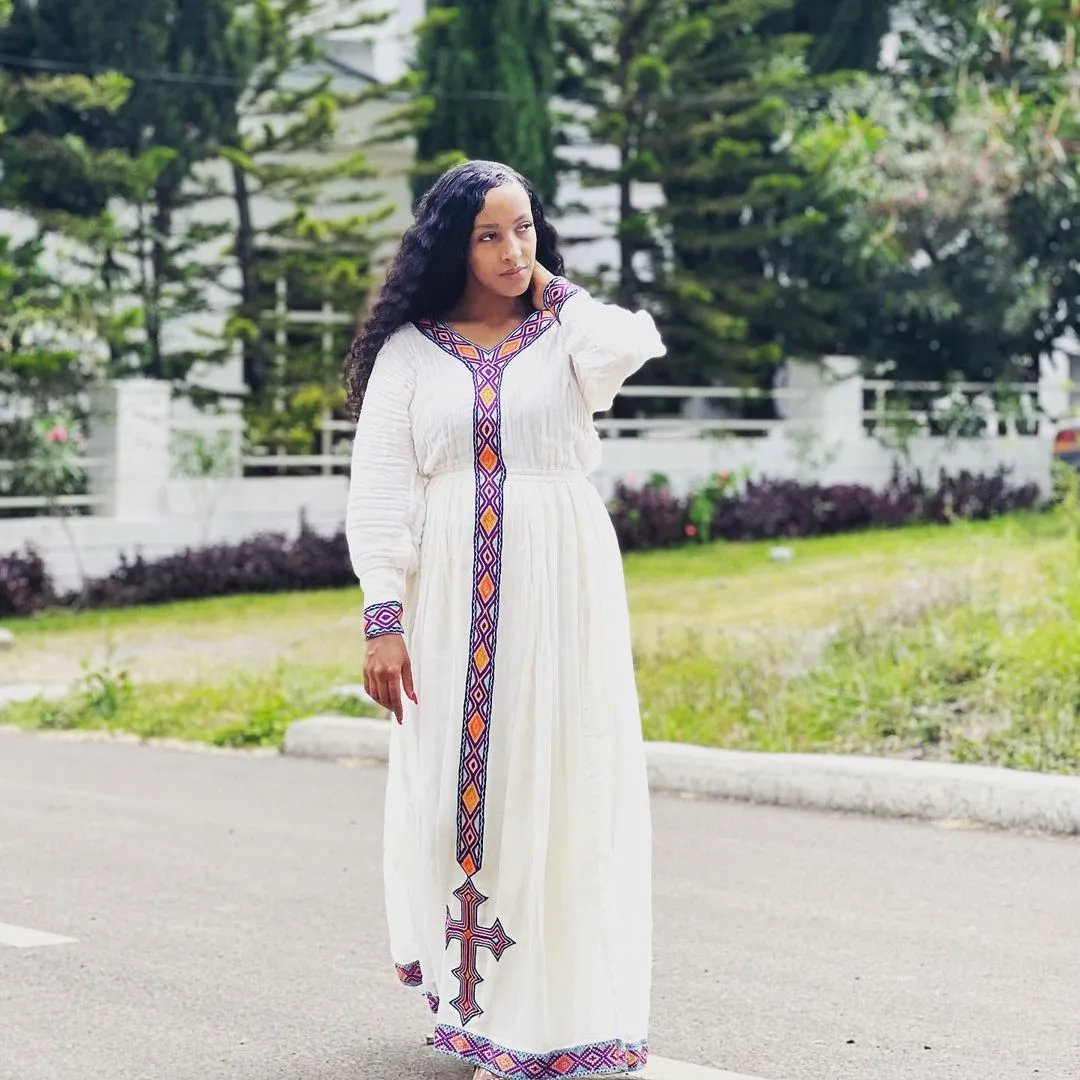 Modern Simplicity Cultural Habesha Dress Elegant Habesha Kemis