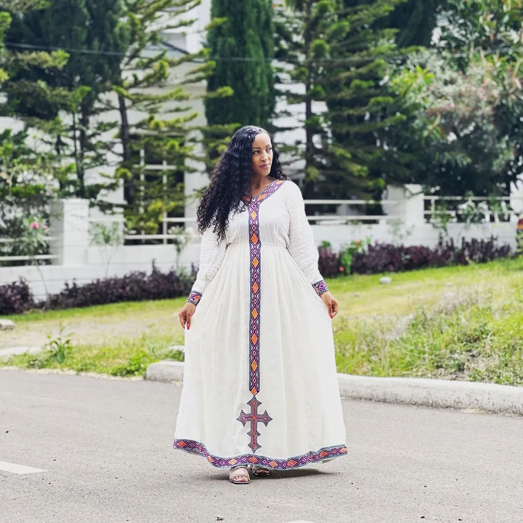 Modern Simplicity Cultural Habesha Dress Elegant Habesha Kemis