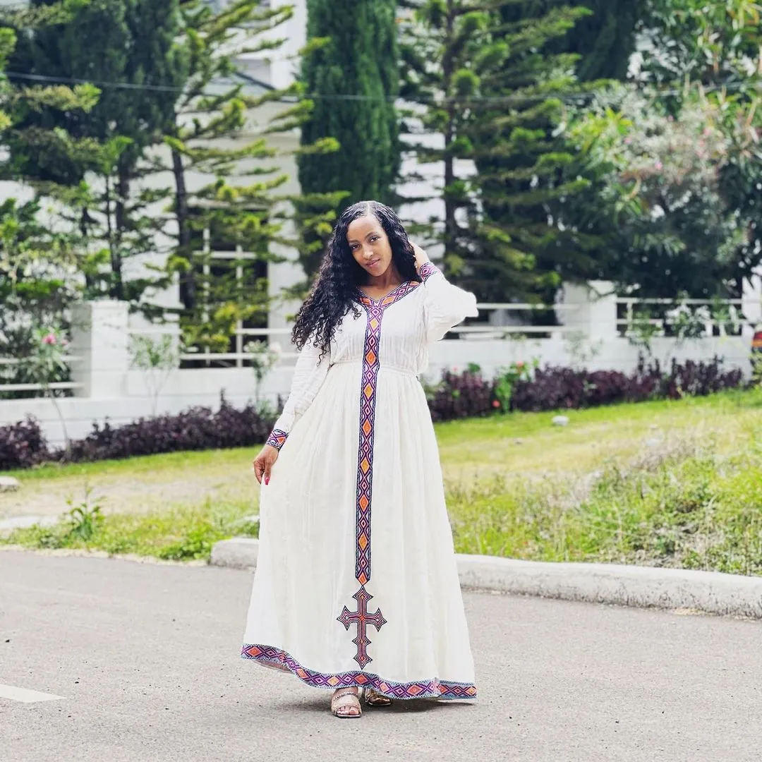 Modern Simplicity Cultural Habesha Dress Elegant Habesha Kemis