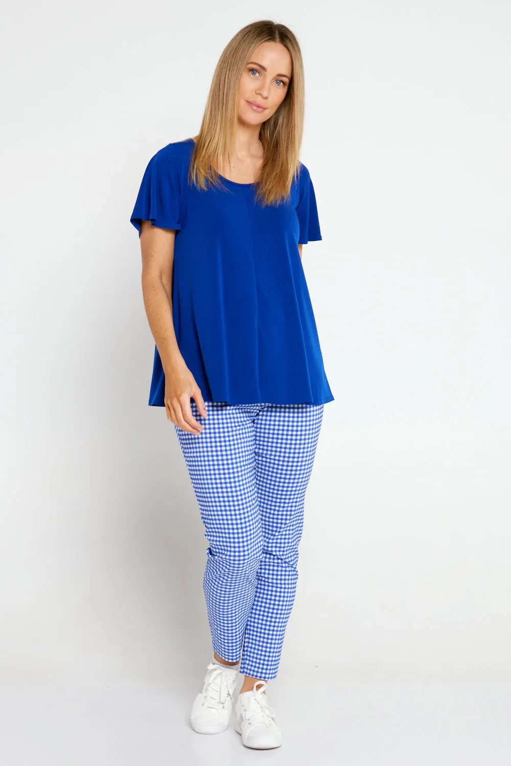 Moira Pants - Royal Blue Gingham