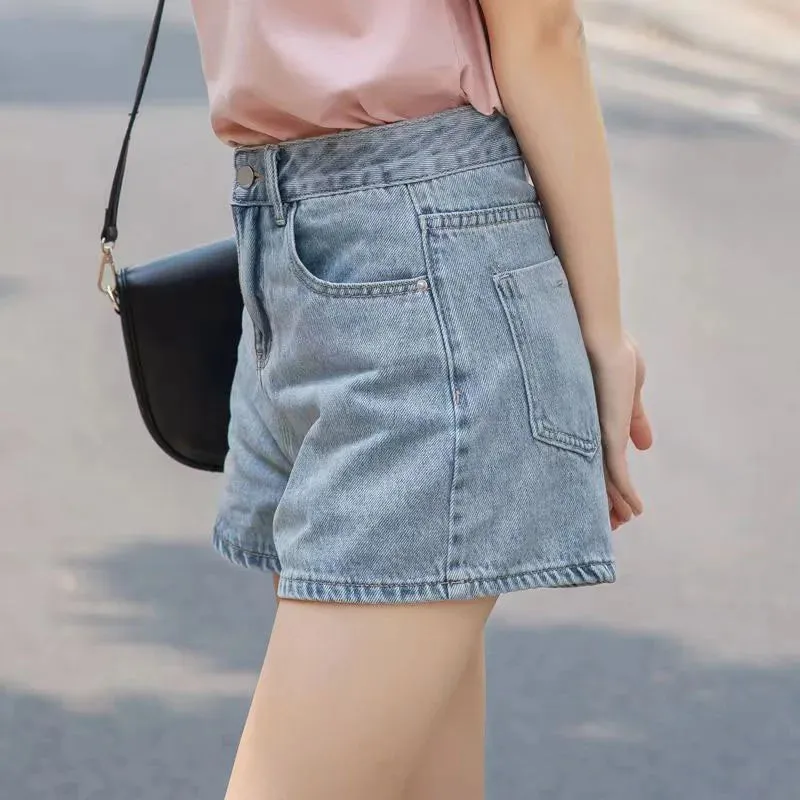 New Casual Korean Style Classic High Waist Jeans Streetwear Shorts