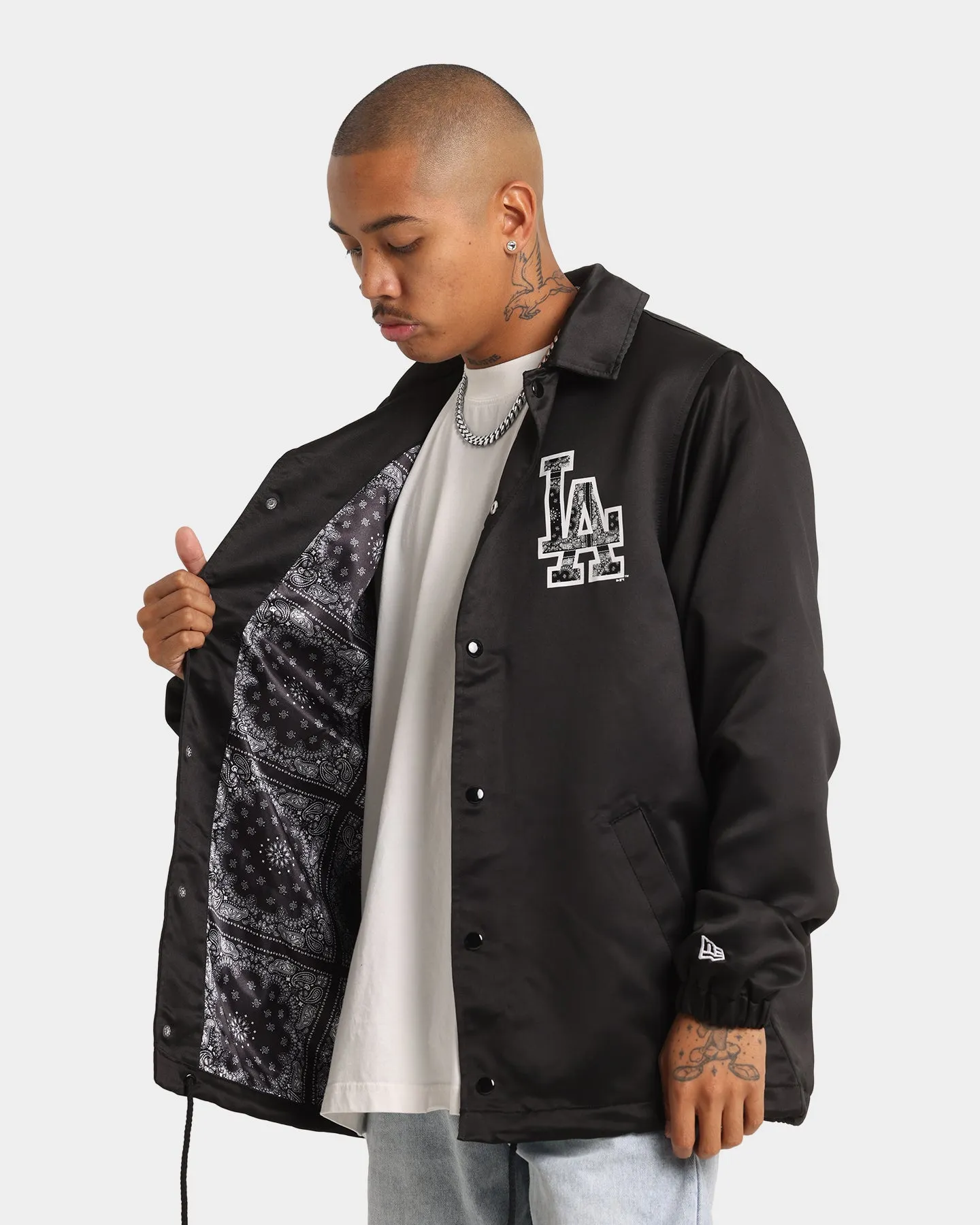 New Era Los Angeles Dodgers Paisley Coach Jacket Black