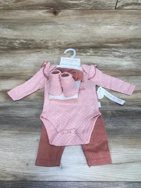 NEW Tahari Baby 4pc Mom   Dad Did A Good Job Bodysuit Set Pink sz 0-3m