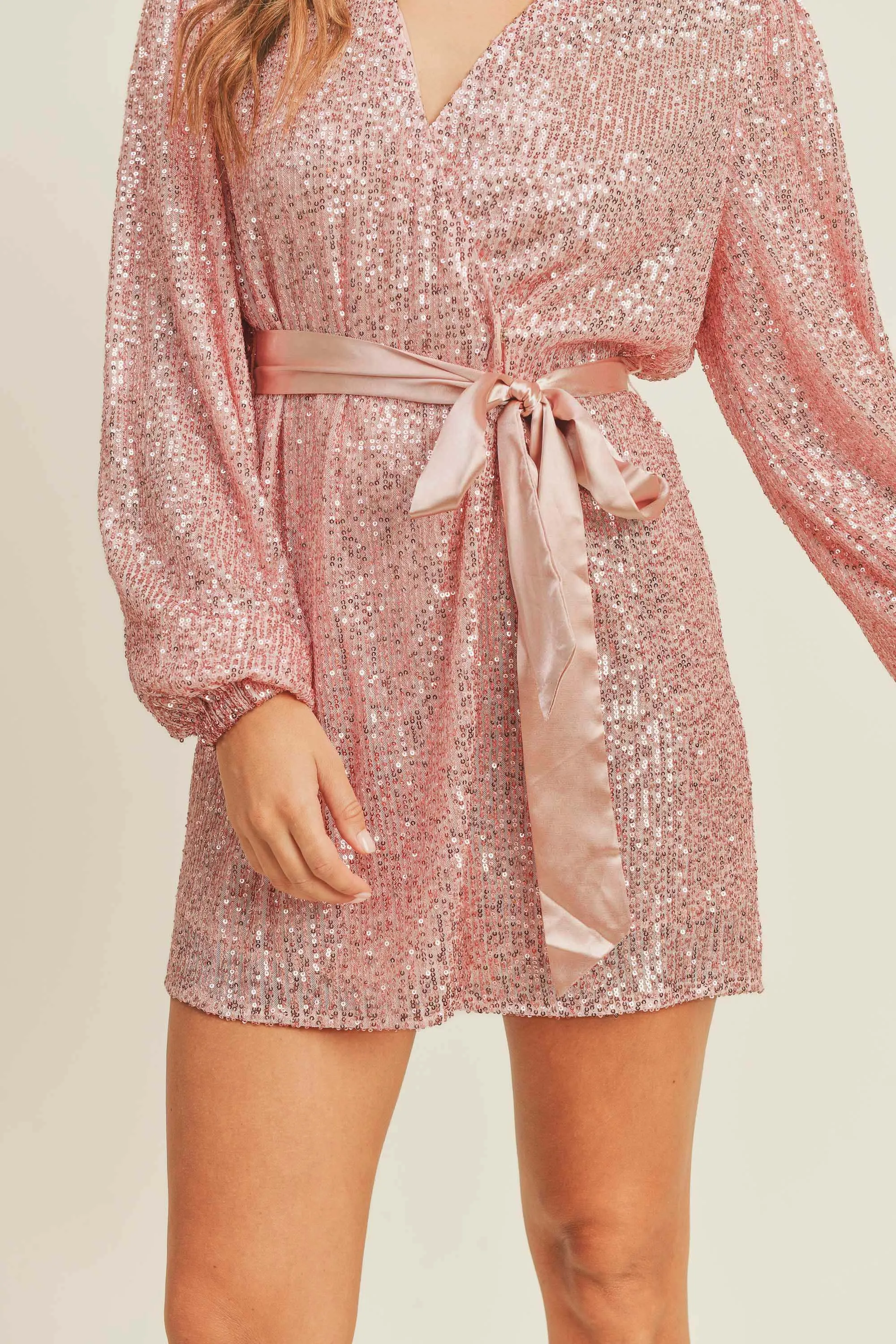 NOOR SEQUIN WRAP DRESS