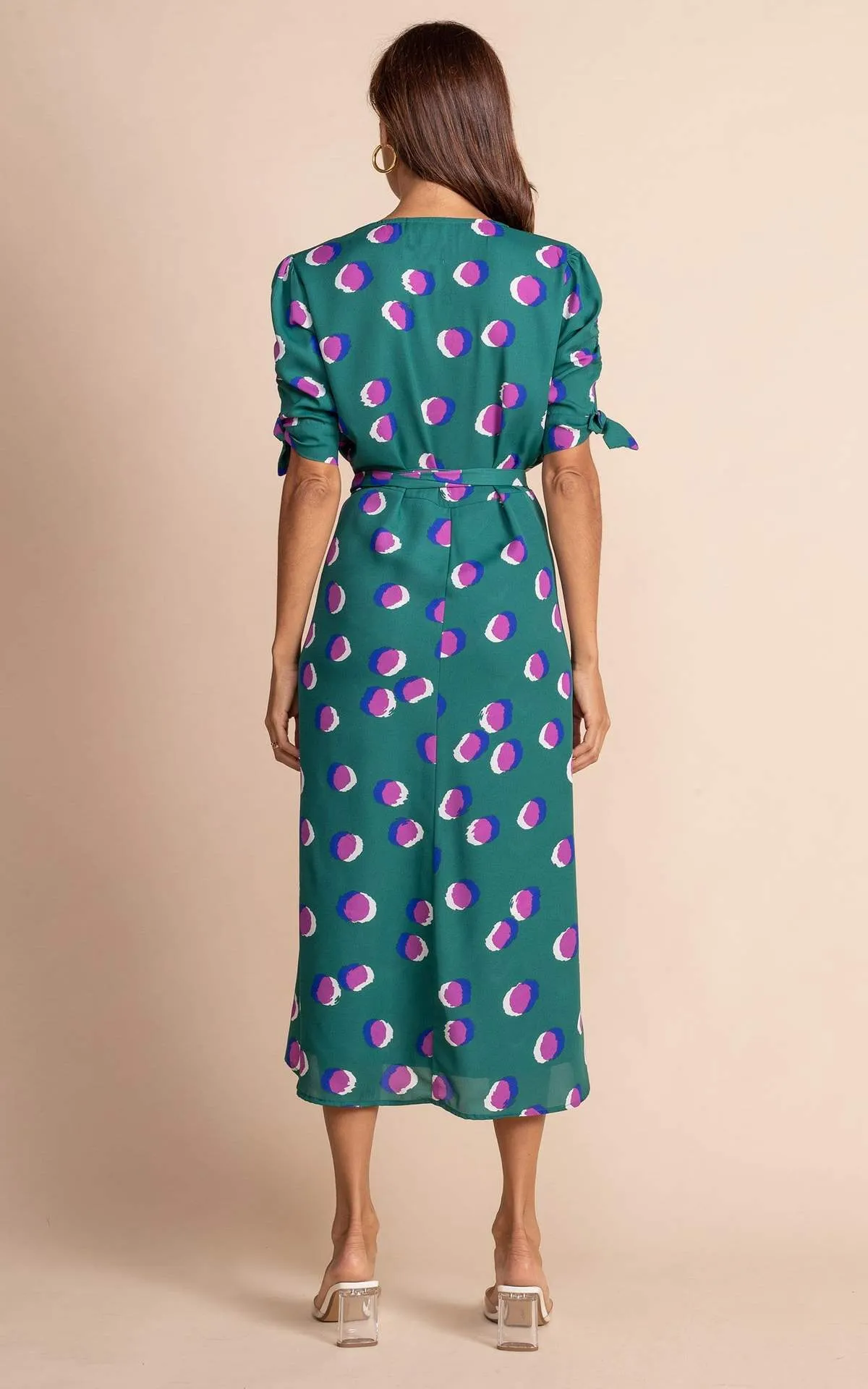 Olivera Midi Dress | Dancing Leopard | Purple Dotty