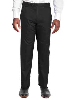 Pants | Regular Cut | 100% Cotton Chino Flat Front Pants | Black