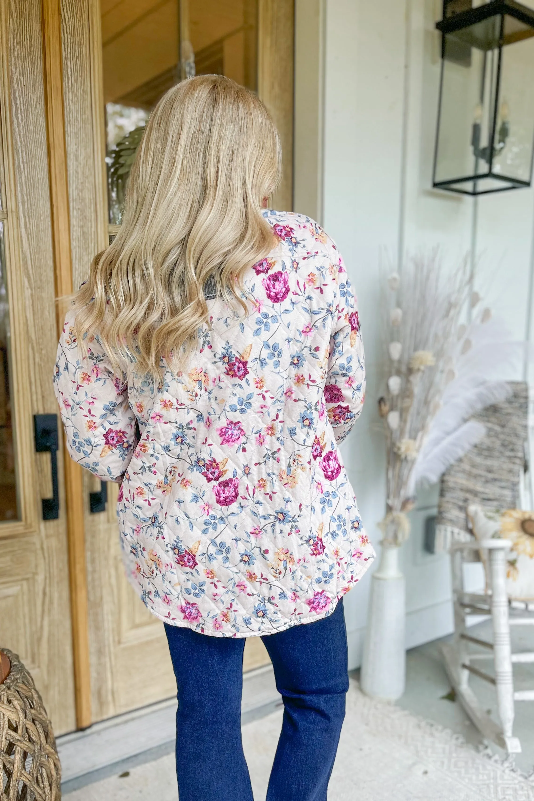 Penn Floral Quilted Oversized Button Down Jacket  *FINAL SALE*