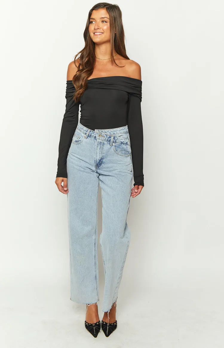 Phoenix Black Off Shoulder Bodysuit