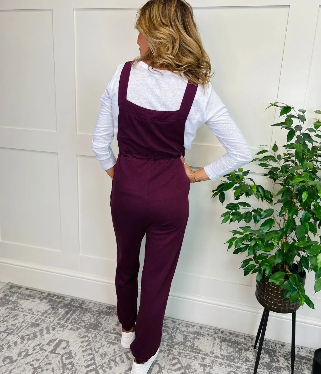 Plum Daphne Jersey Dungarees