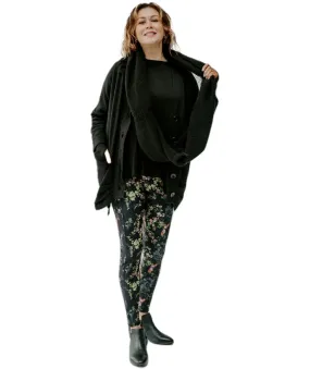 Poly Deluxe Pocket Women's Plus Size Legging Garden Print Sizes 22-28