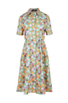 Pompidou Fitted Dress Fern Green in Cotton