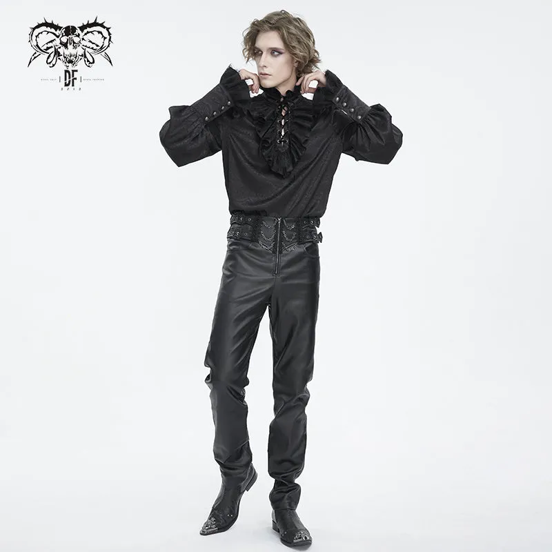 PT243 High waist twill gothic pants for men