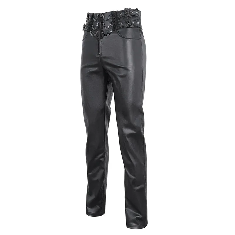 PT243 High waist twill gothic pants for men