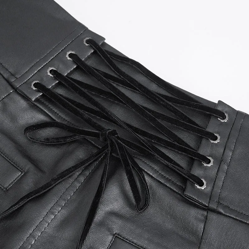 PT243 High waist twill gothic pants for men