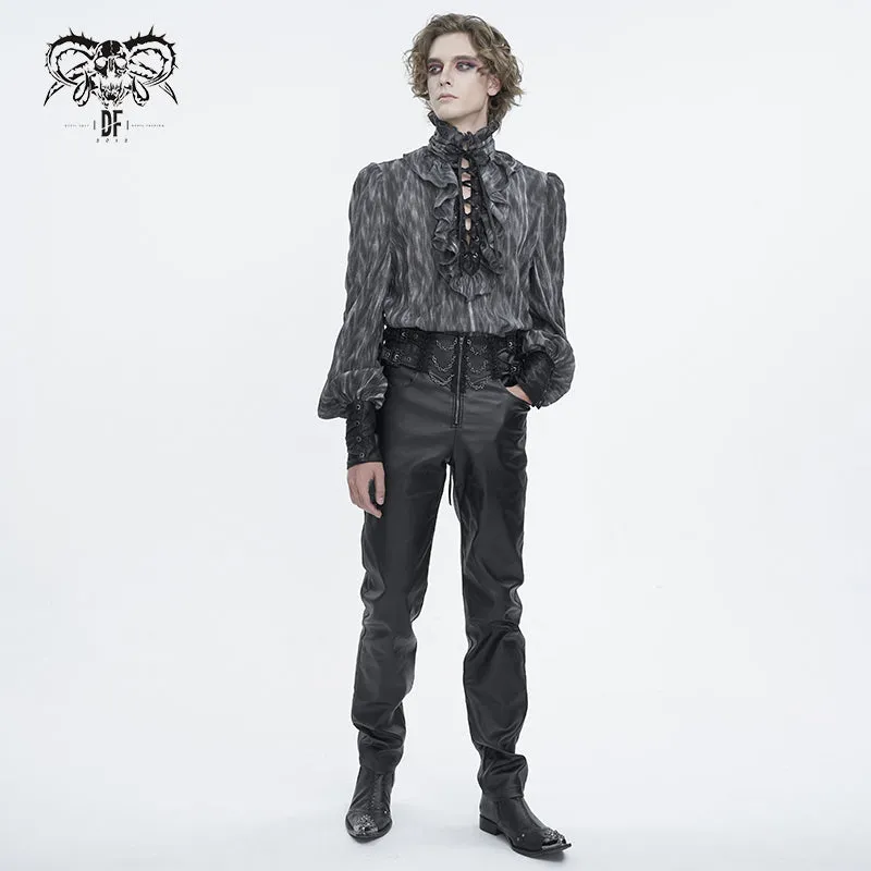 PT243 High waist twill gothic pants for men