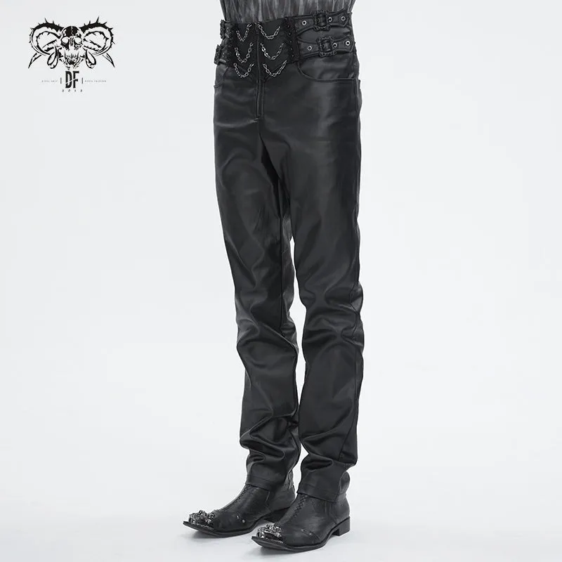 PT243 High waist twill gothic pants for men