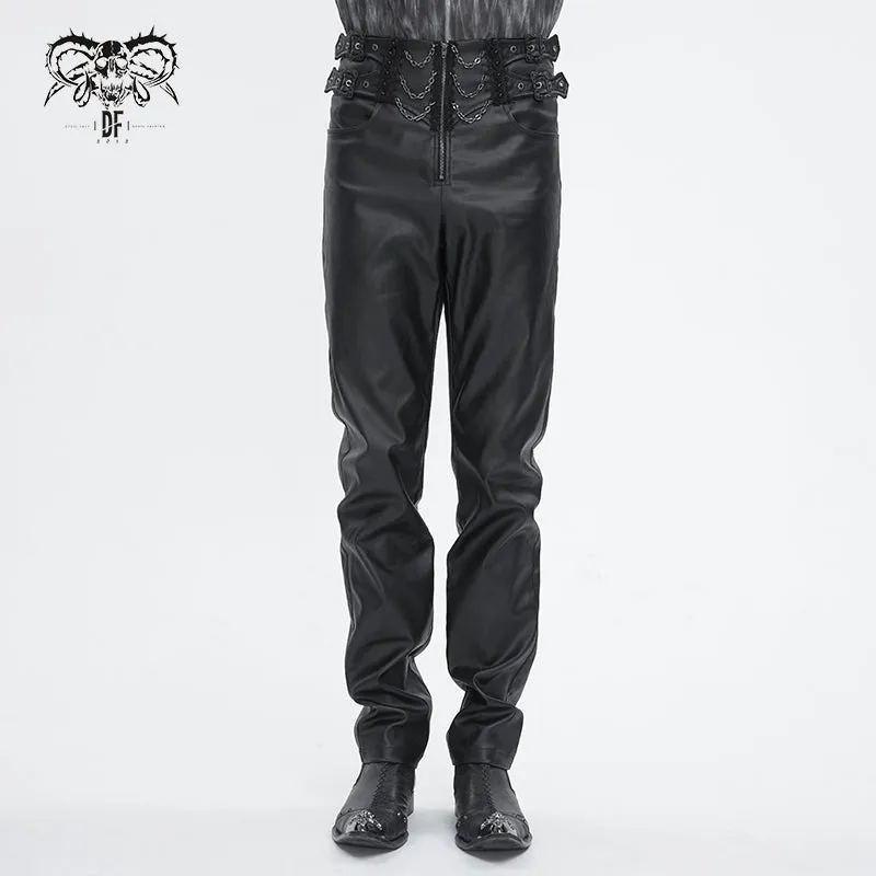 PT243 High waist twill gothic pants for men