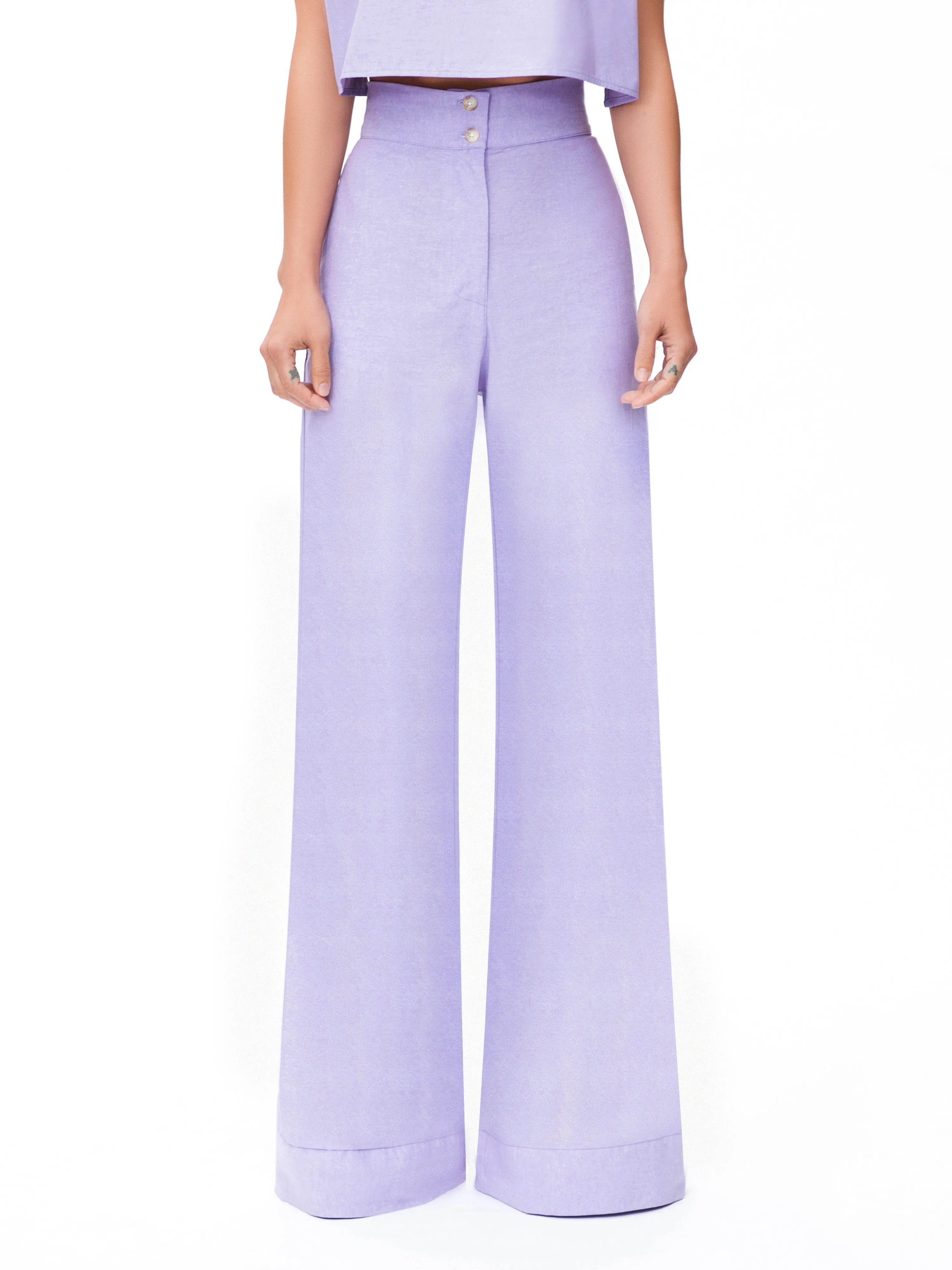 "Tahiti" Lavender High Waist Pants