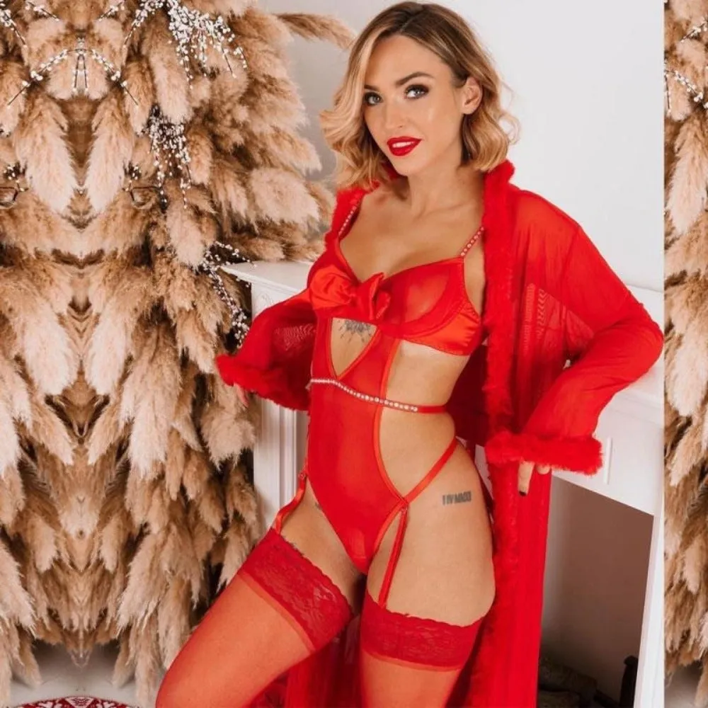 Red Bow Lingerie Bodysuit