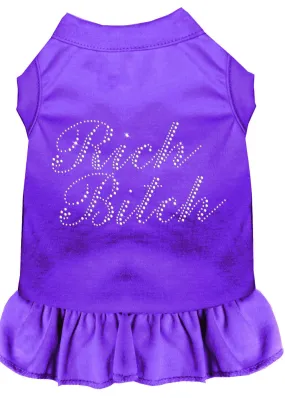 Rhinestone Rich Bitch Dress Purple Xxxl (20)