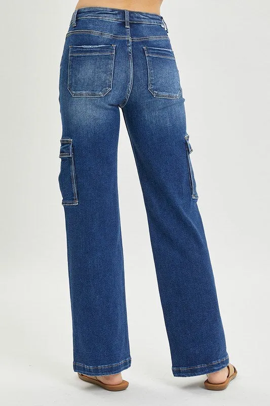 Risen Jeans - High Rise Wide Cargo Jeans - RDP5489