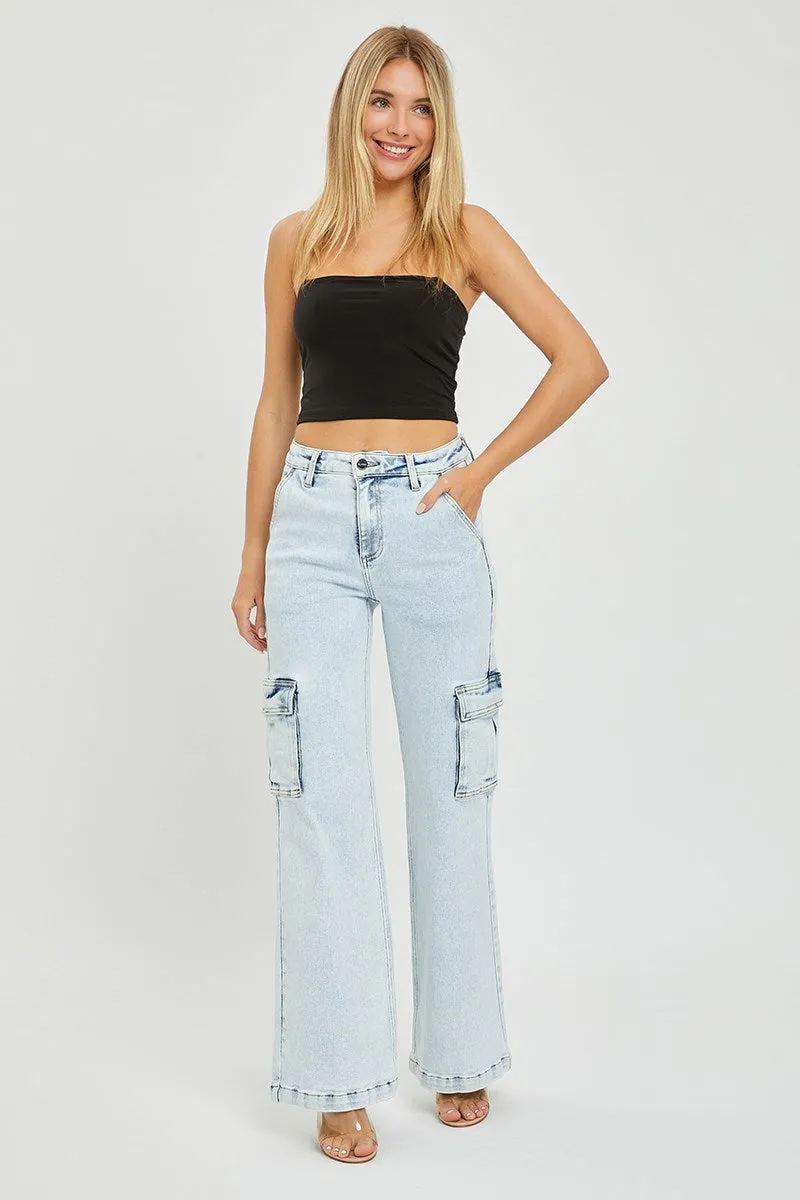 Risen Jeans - High Rise Wide Cargo Jeans - RDP5489