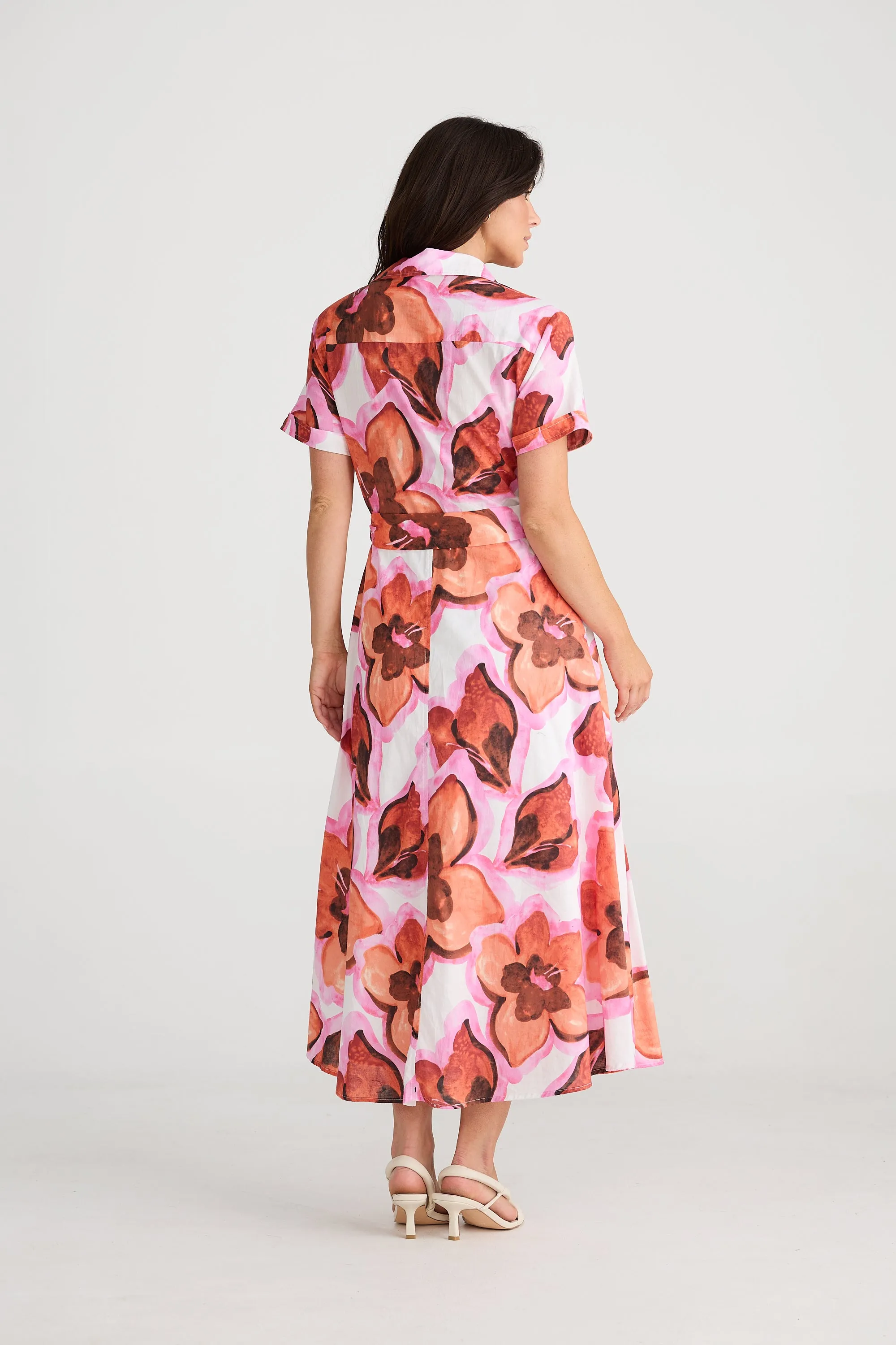 Rossellini Short Sleeve Dress in Azalea