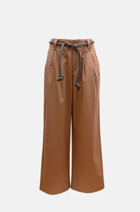 Samaka Garment Dye Pants W/Belt Caramel