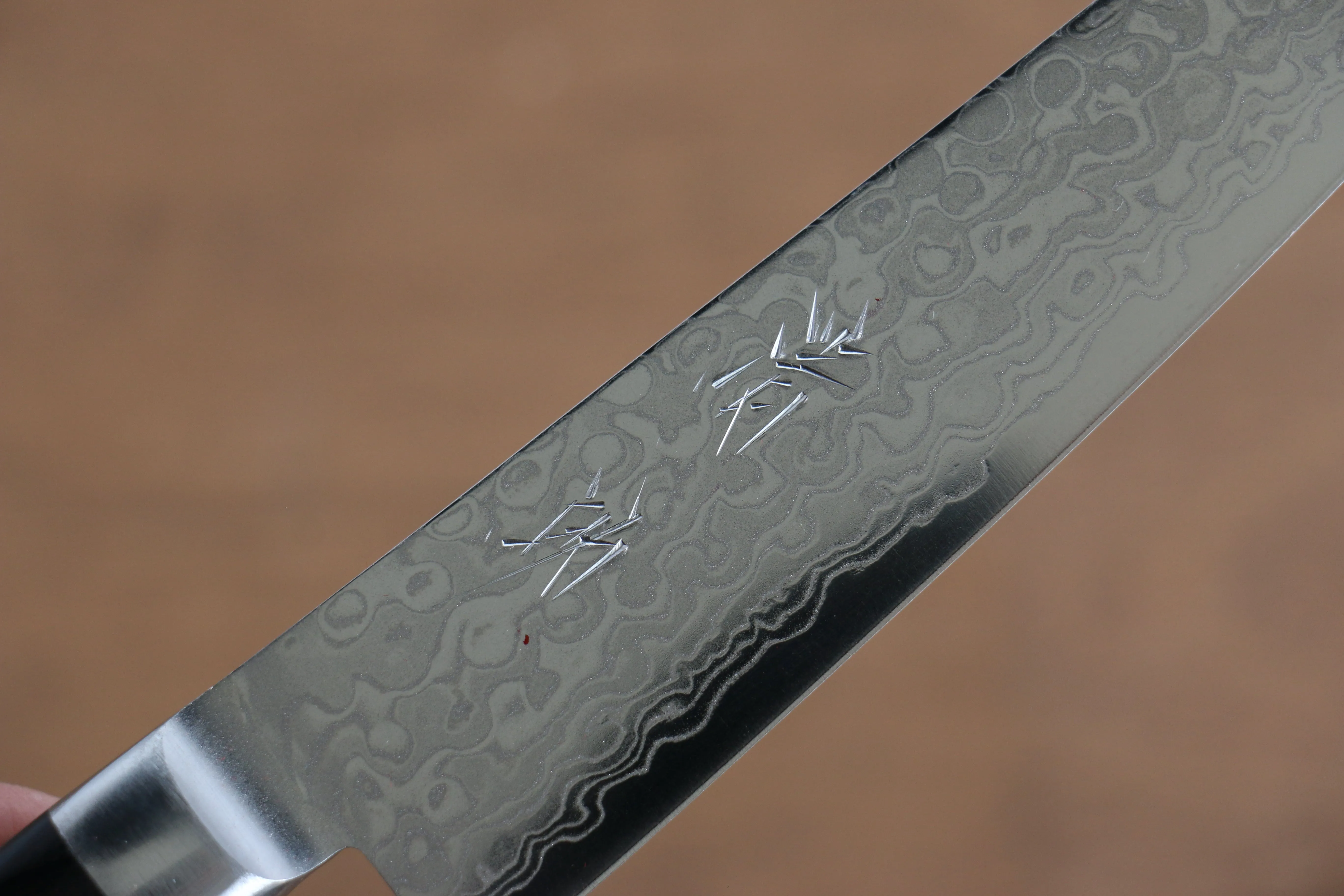 Seisuke AUS10 45 Layer Mirrored Finish Damascus Petty-Utility 135mm Black Pakka wood Handle