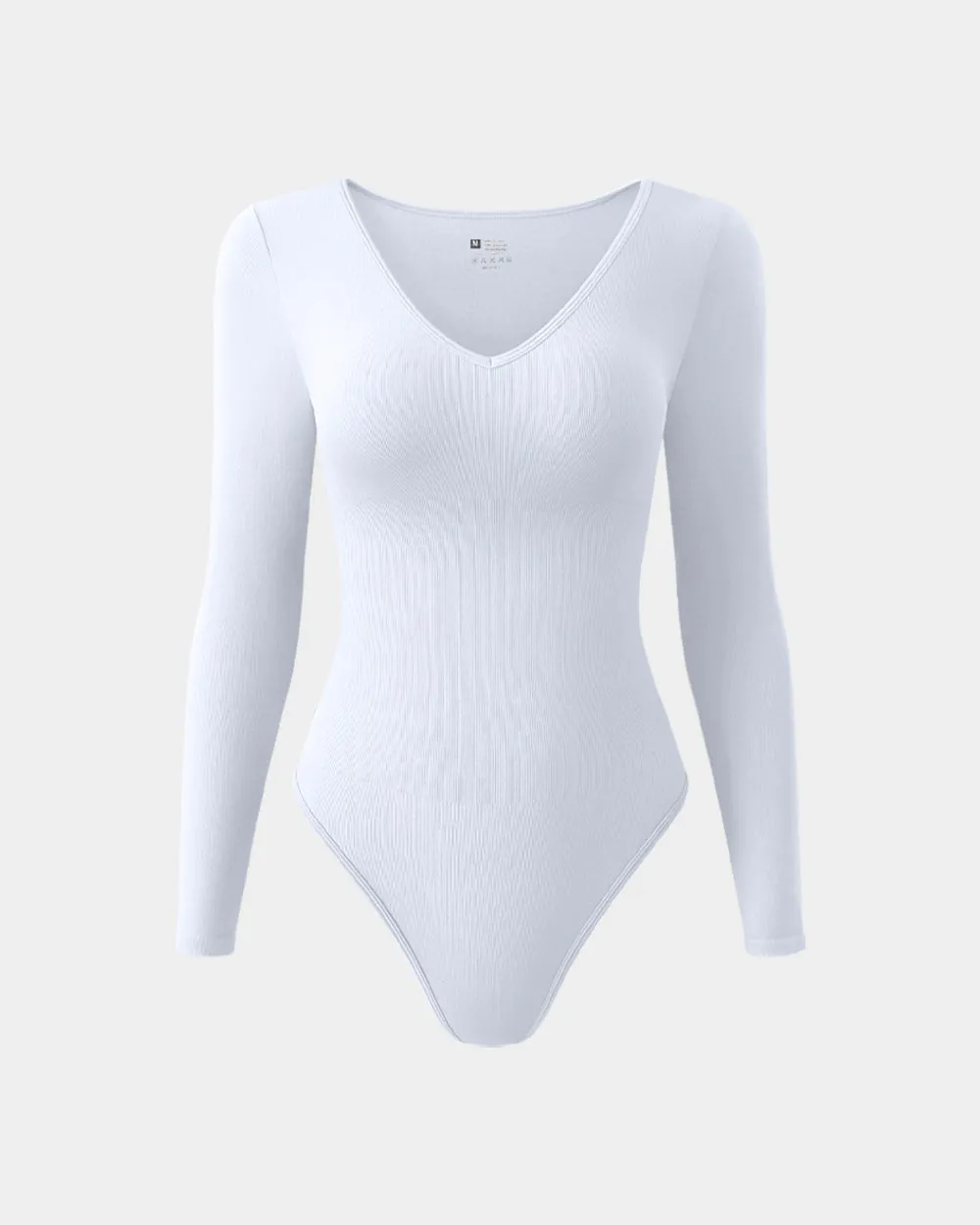 Sexy Ribbed T Shirt V Neck Long Sleeve Bodysuits