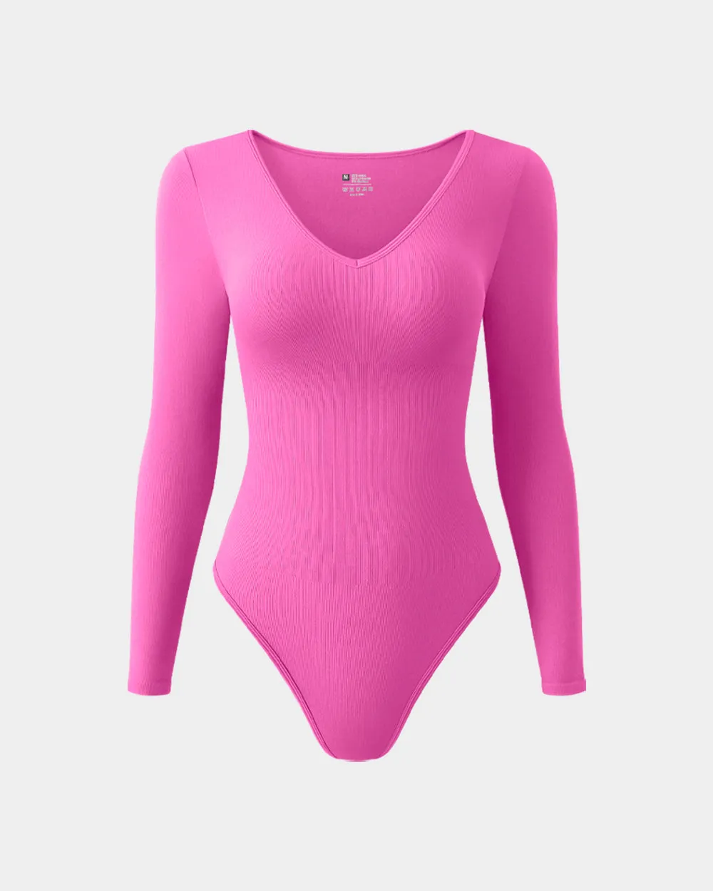 Sexy Ribbed T Shirt V Neck Long Sleeve Bodysuits