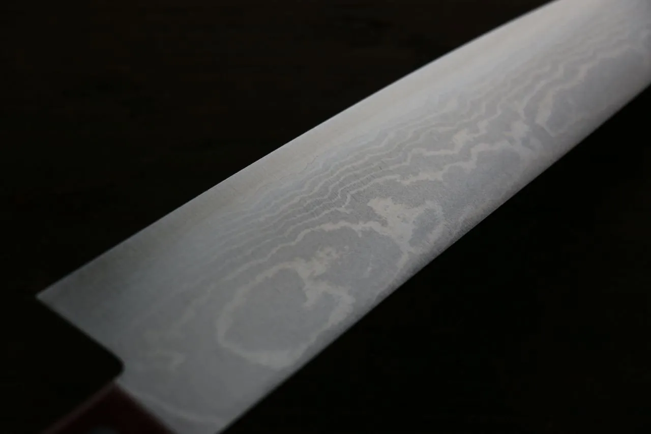 Shigeki Tanaka VG10 17 Layer Damascus Gyuto  210mm Red Pakka wood Handle