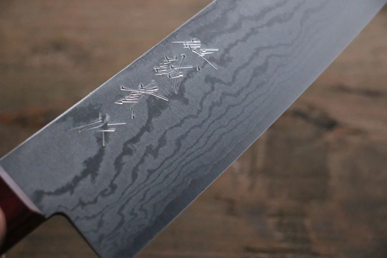 Shigeki Tanaka VG10 17 Layer Damascus Gyuto  210mm Red Pakka wood Handle