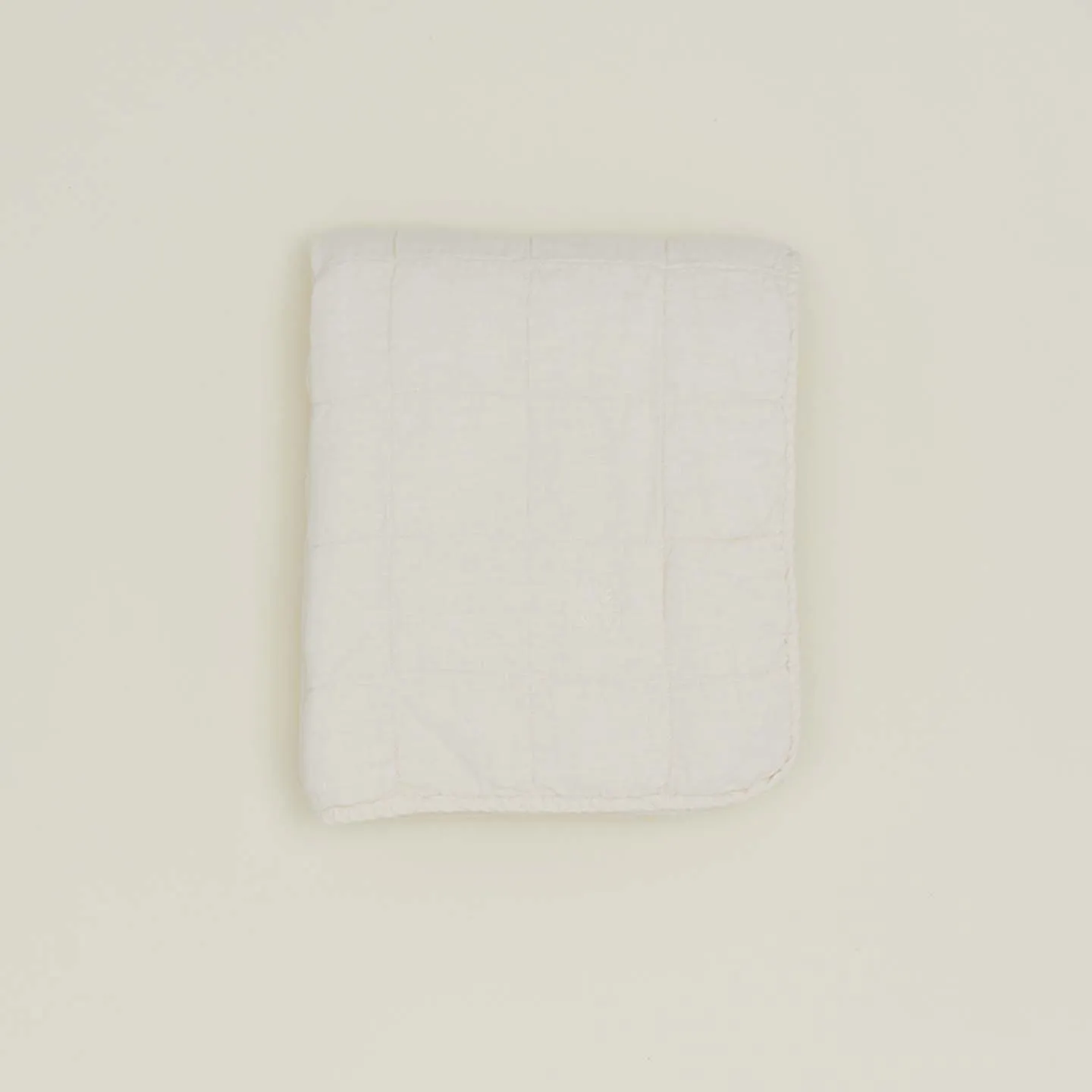 Simple Linen Quilted Throw - Ivory