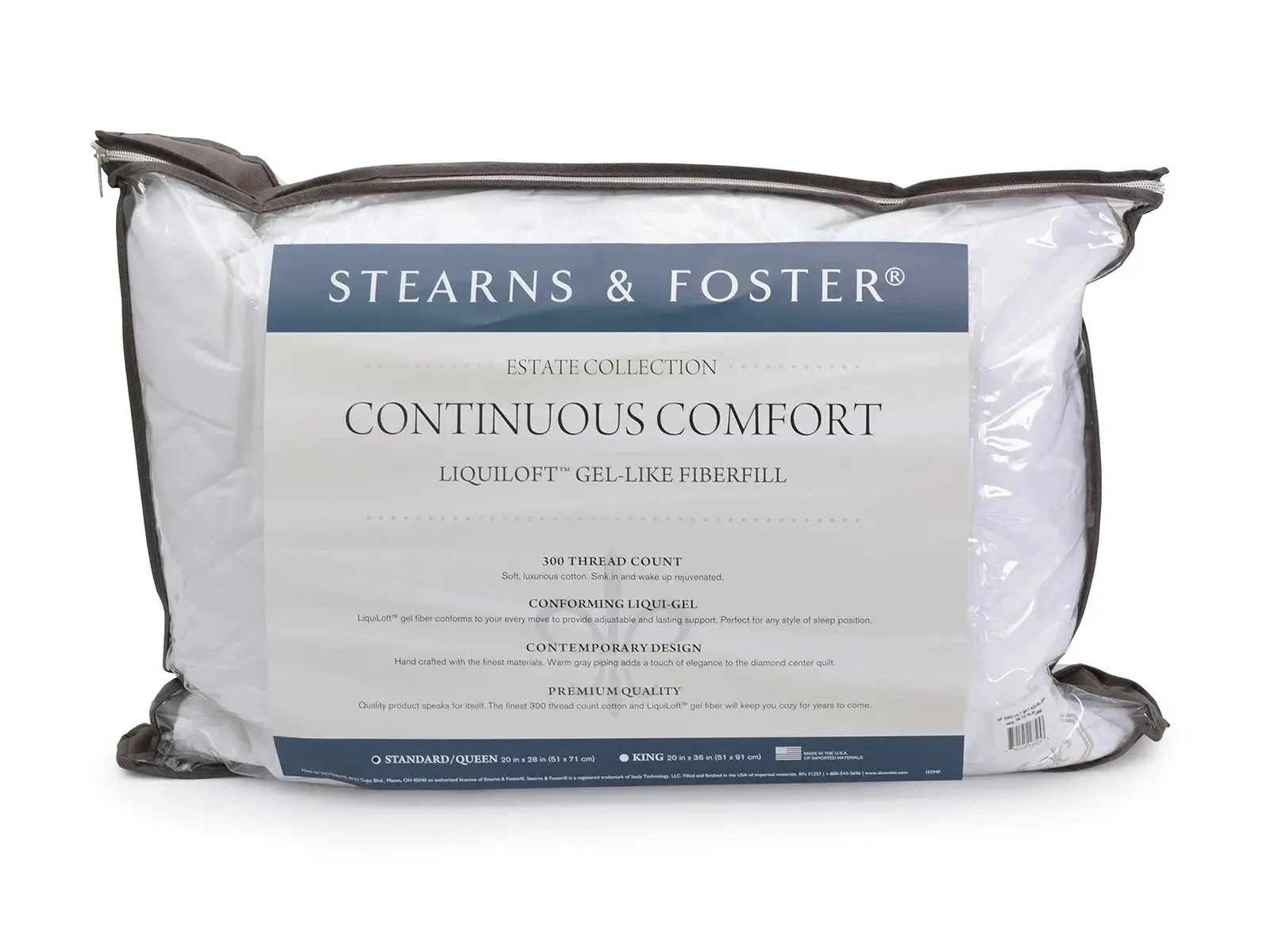 Stearns & Foster Continuous Comfort Quilted Pillow